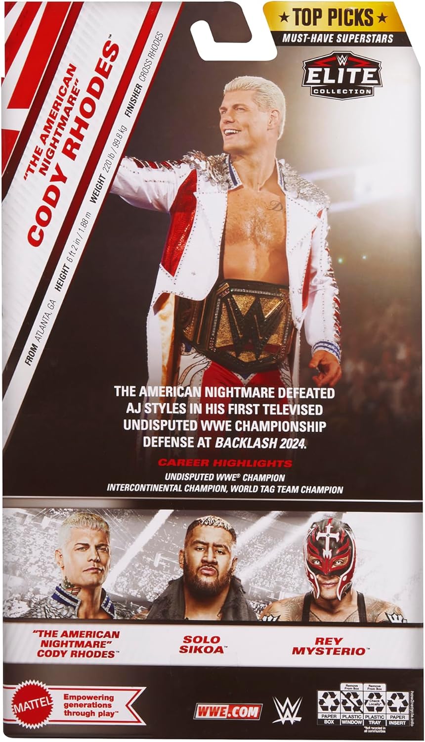 Mattel WWE Elite Collection Top Picks Action Figure & Accessories Set, Cody Rhodes