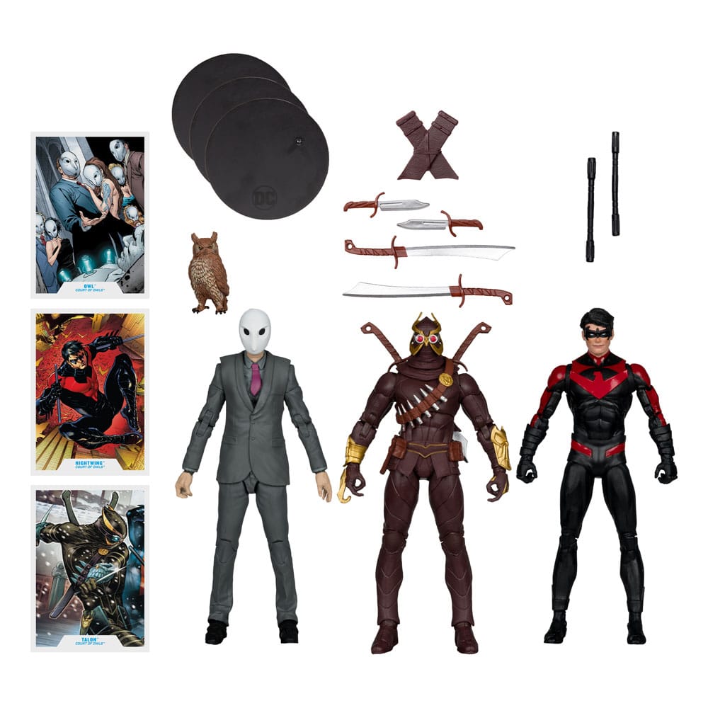 DC Multiverse 3 Pack Nightwing Vs Talon & Owl Batman The Court Of Owls
