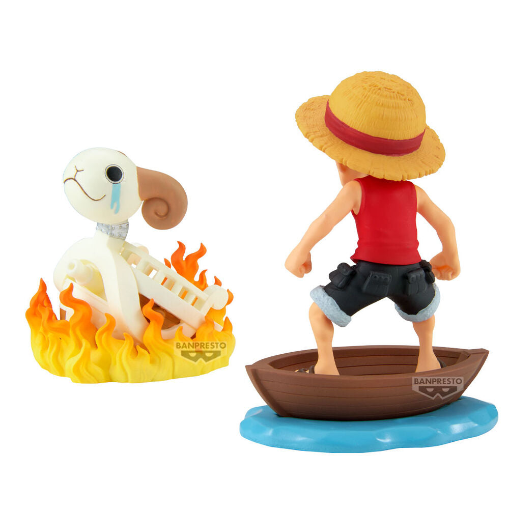 Figura Luffy e Going Merry Log Stories One Piece 8cm