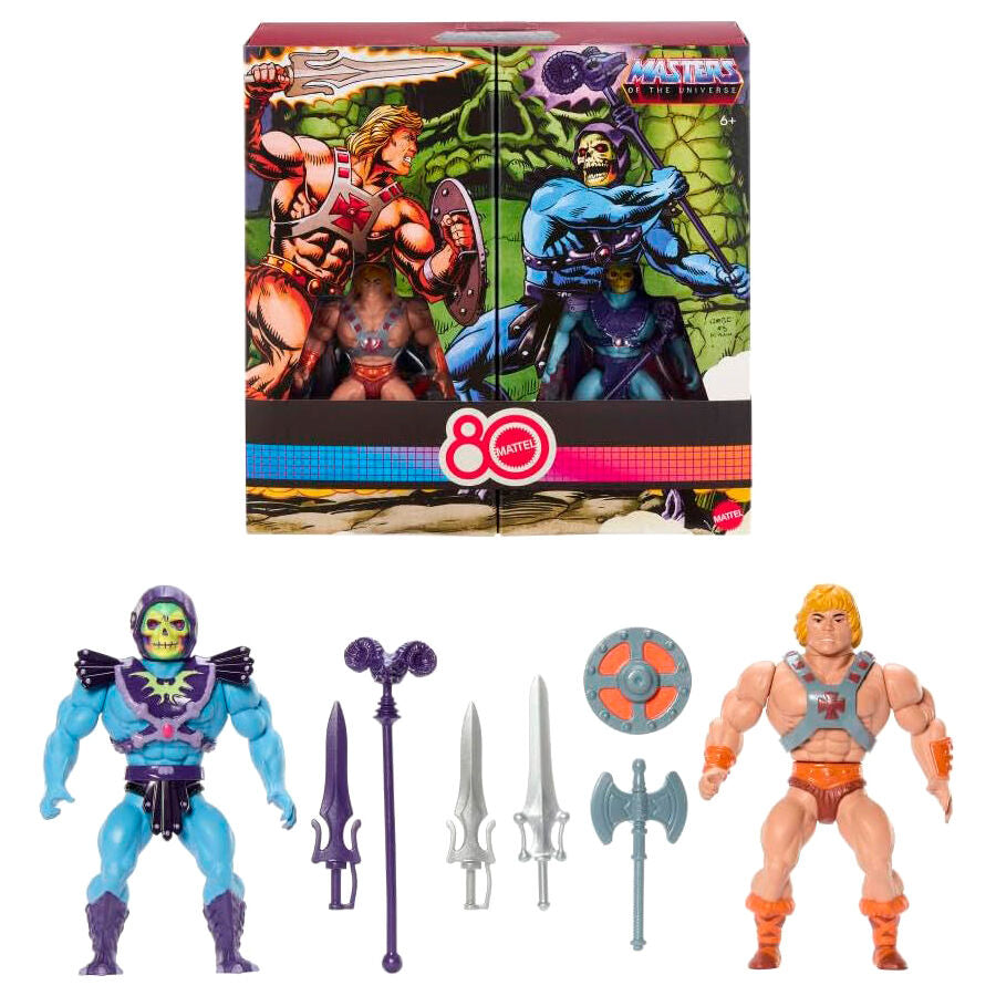 He-Man and Skeletor 80th Anniversary Mattel Masters of the Universe Origins 14cm