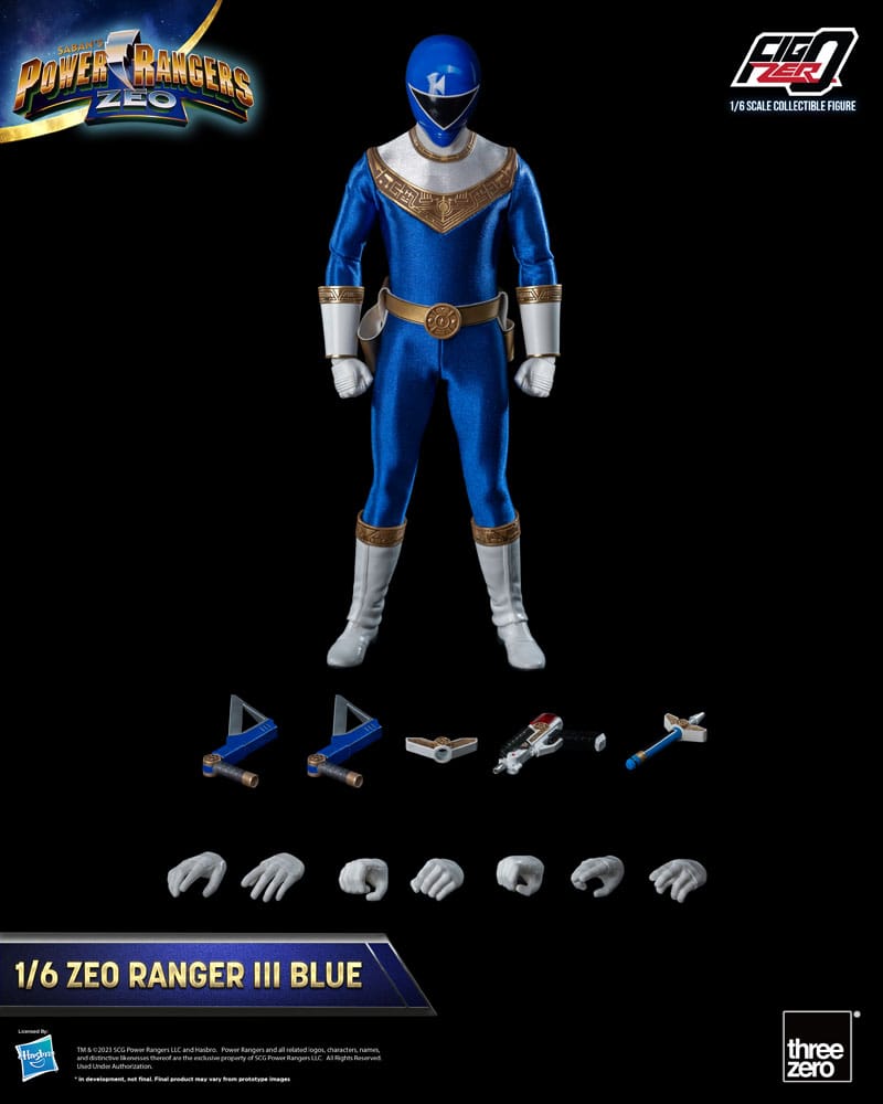 Power Rangers Zeo FigZero Action Figure 1/6 Ranger III Blu 30 cm