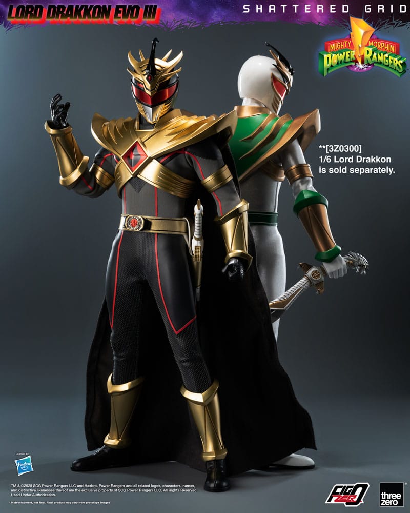 Mighty Morphin Power Rangers Shattered Grid  FigZero Action Figure 1/6 Lord Drakkon Evo III 30 cm