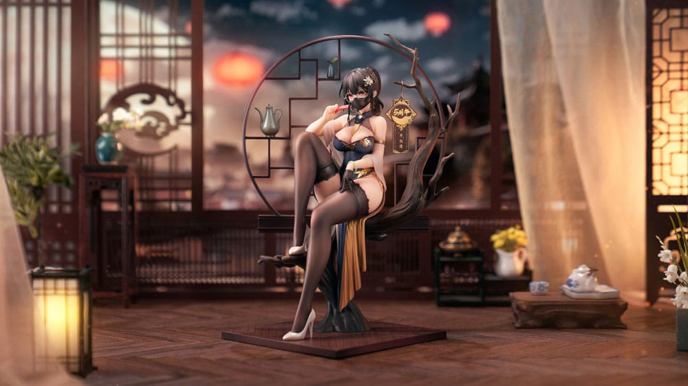 Statua in PVC originale 1/7 del personaggio Xiami China Dress Genboku Ver. 26 centimetri