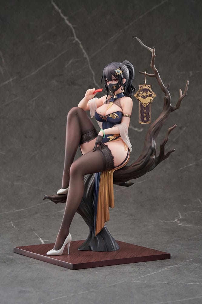 Statua in PVC originale 1/7 del personaggio Xiami China Dress Genboku Ver. 26 centimetri