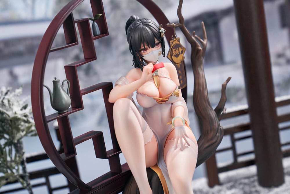 Statua in PVC originale 1/7 del personaggio Xiami China Dress Step On Snow Ver. 26 centimetri