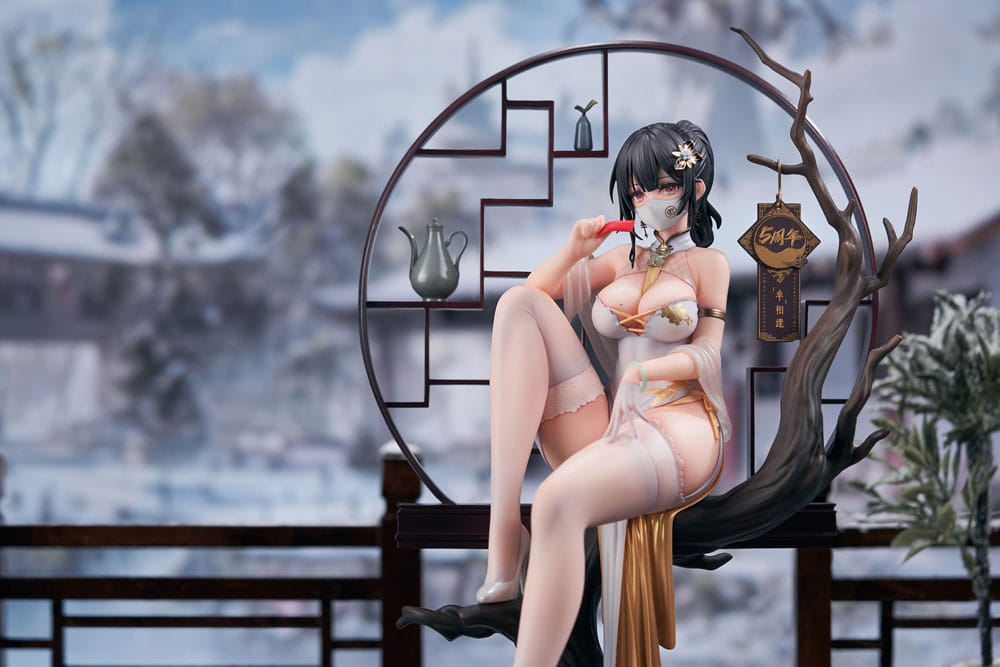 Statua in PVC originale 1/7 del personaggio Xiami China Dress Step On Snow Ver. 26 centimetri