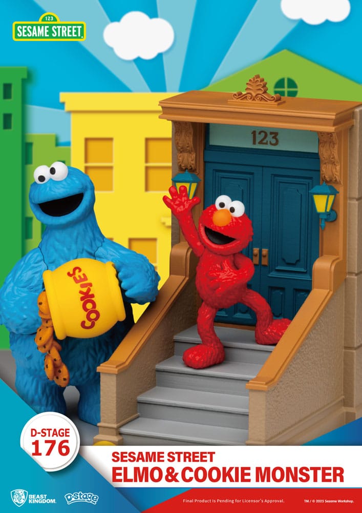 Sesame Street D-Stage PVC Statue Elmo & Cookie Monster 11 cm