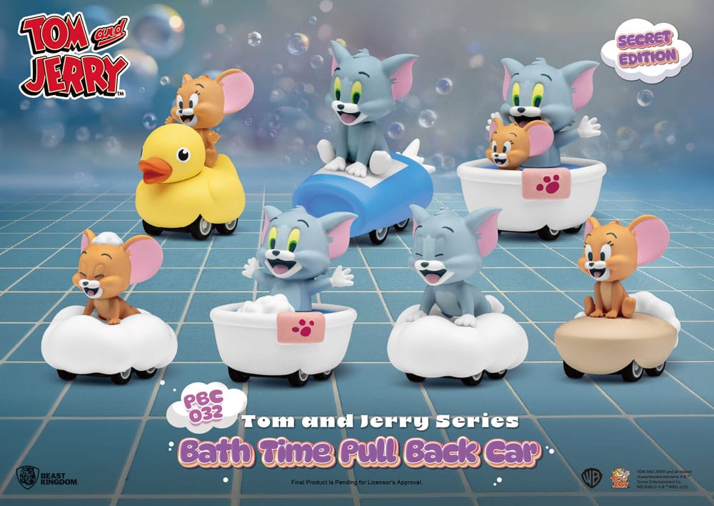 Tom &amp; Jerry Pull Back Cars Bath Time Blind Box 6-Pack