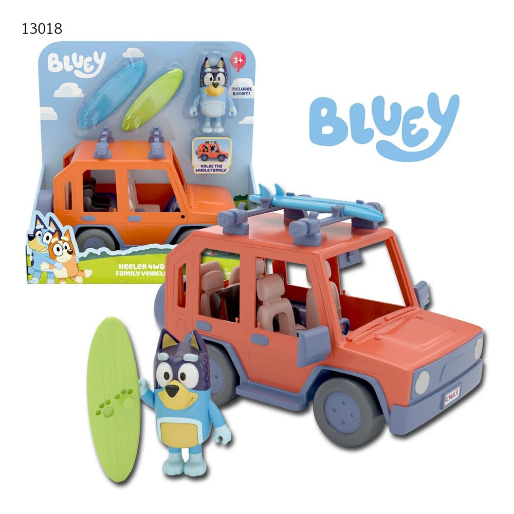 Action figure Bluey con veicolo Bluey Family Cruiser