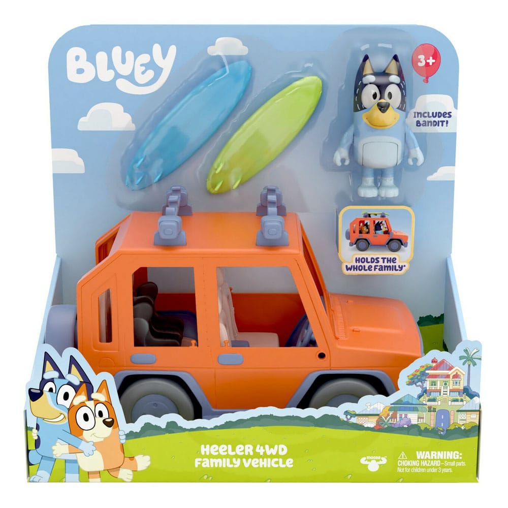 Action figure Bluey con veicolo Bluey Family Cruiser