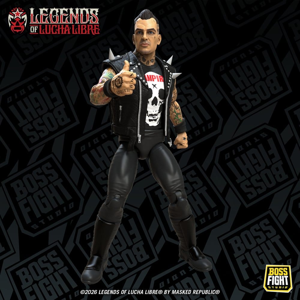 Legends of Lucha Libre Fanaticos Action Figure Vampiro Coffin Box Resurrected 15 cm