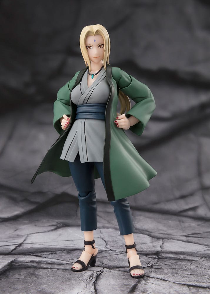 Naruto SHFiguarts Action Figure Tsunade Il leggendario Ninja Medico 14 cm