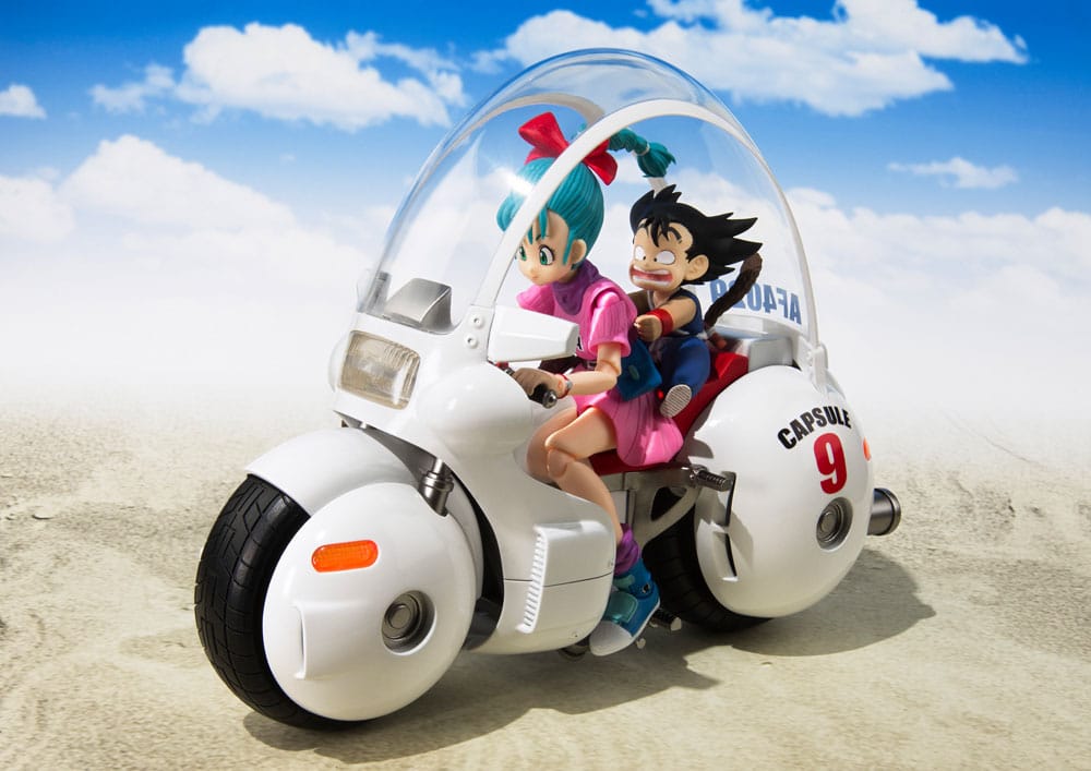 Dragon Ball SH Figuarts Vehicle with Figure Bulma's Motorcycle Hoipoi Capsule No. 9 17 cm