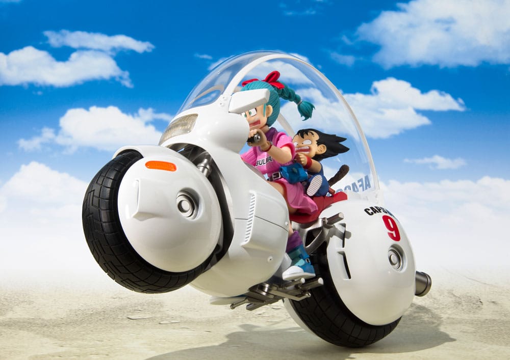 Dragon Ball SH Figuarts Vehicle with Figure Bulma's Motorcycle Hoipoi Capsule No. 9 17 cm