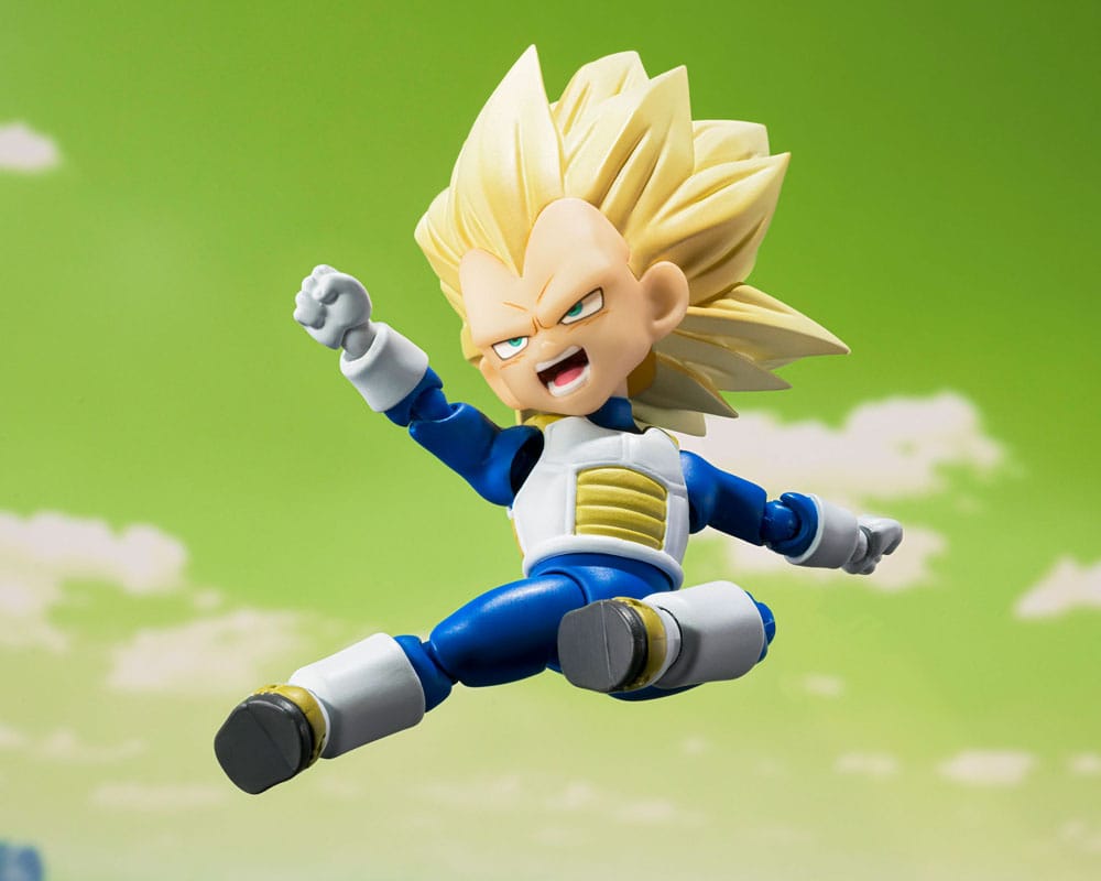 Dragon Ball SHFiguarts Action Figure Super Saiyan Livello 3 Vegeta (mini) Daima 8 cm