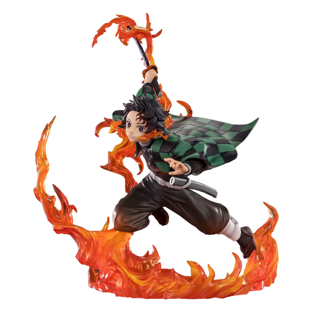 Demon Slayer: Kimetsu no Yaiba FiguartsZERO Statua in PVC Kamado Tanjiro (Sword Guard Ver. di Kyojuro Rengoku) 19 cm