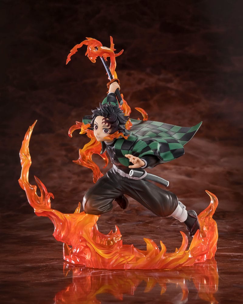 Demon Slayer: Kimetsu no Yaiba FiguartsZERO Statua in PVC Kamado Tanjiro (Sword Guard Ver. di Kyojuro Rengoku) 19 cm