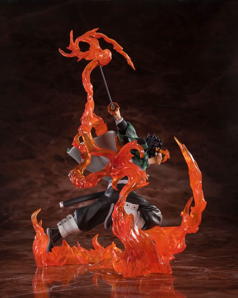 Demon Slayer: Kimetsu no Yaiba FiguartsZERO Statua in PVC Kamado Tanjiro (Sword Guard Ver. di Kyojuro Rengoku) 19 cm