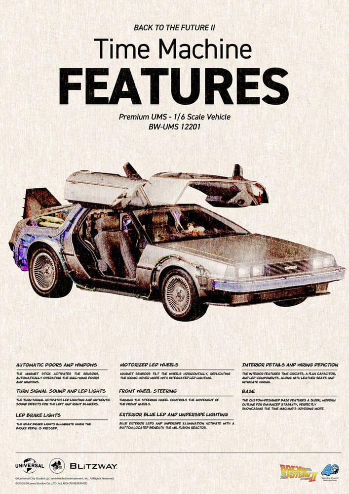 Back to the Future II Premium UMS vehicle 1/6 Time Machine 74 cm