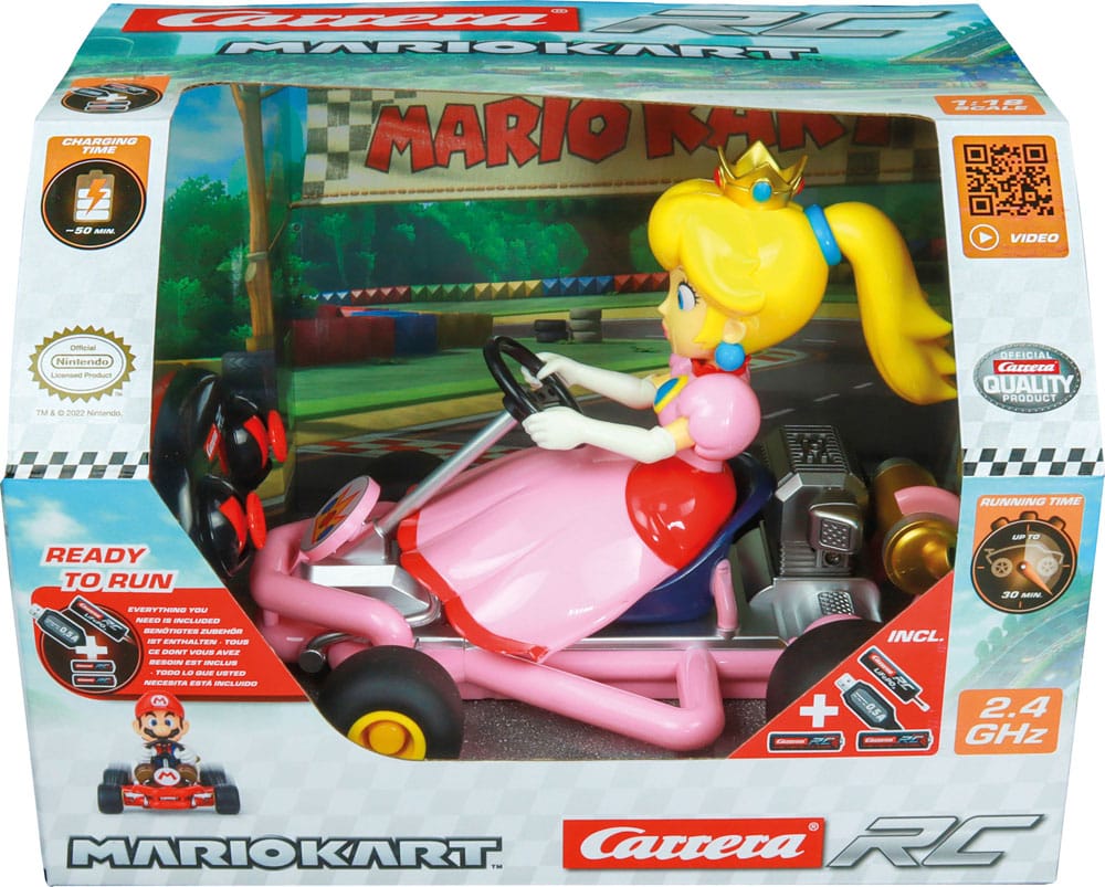 Super Mario Kart RC 1/18 2.4GHz Pipe Kart Peach Remote Control Car