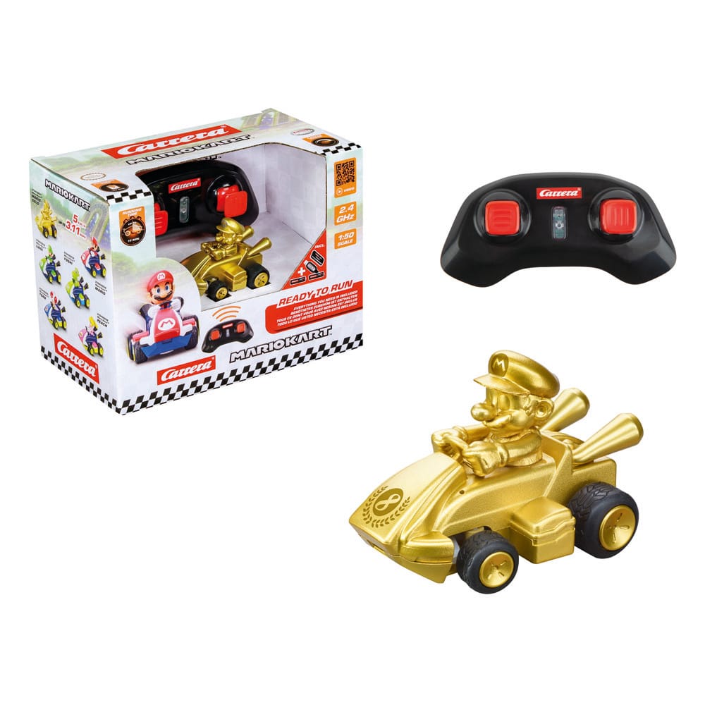 Super Mario Kart RC 1/50 2.4GHz Mini Mario Gold Remote Control Car