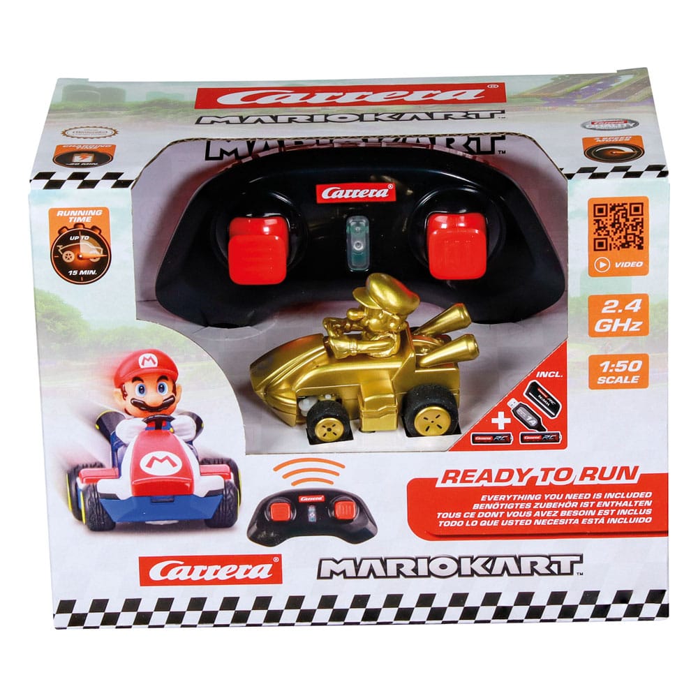 Super Mario Kart RC 1/50 2.4GHz Mini Mario Gold Remote Control Car