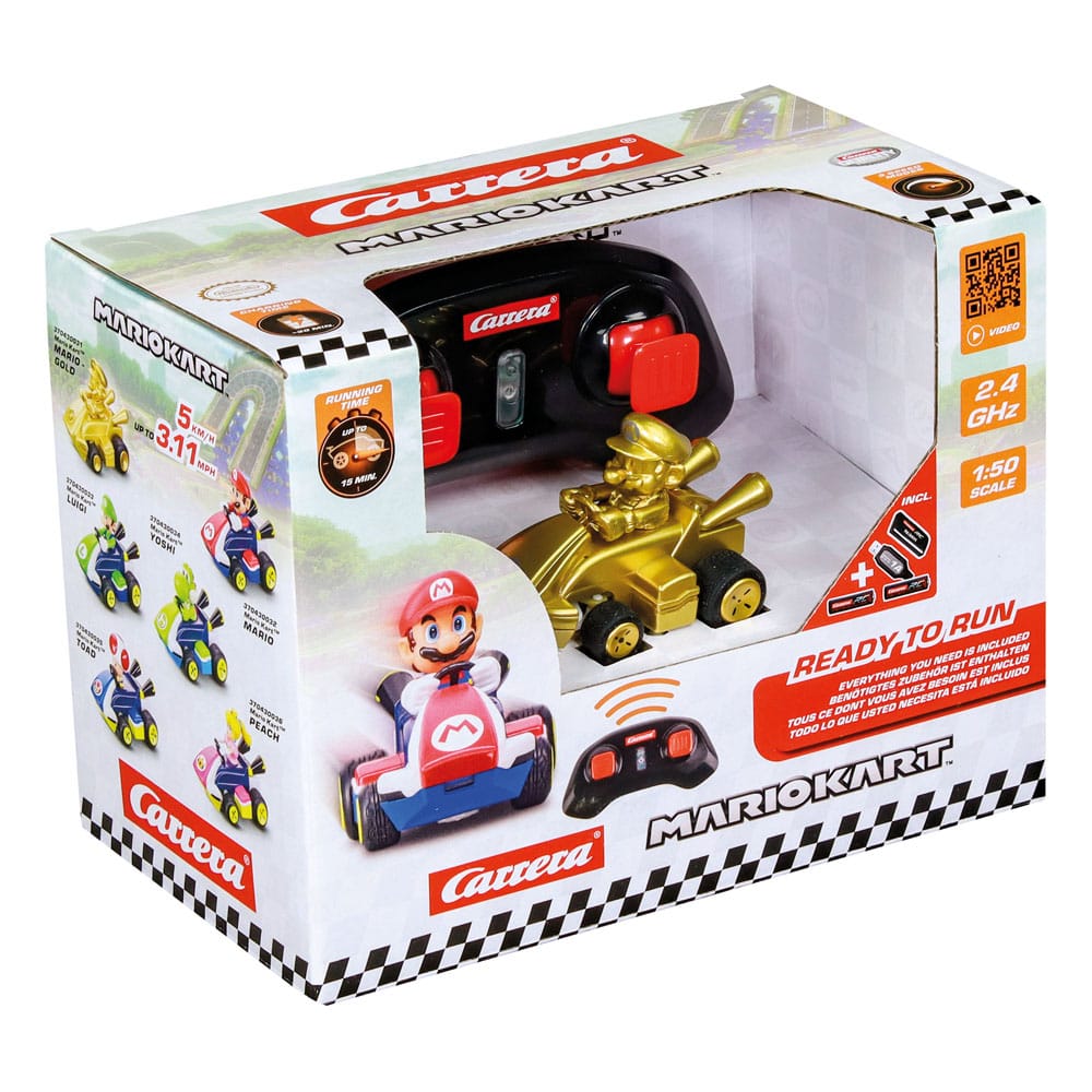 Super Mario Kart RC 1/50 2.4GHz Mini Mario Gold Remote Control Car