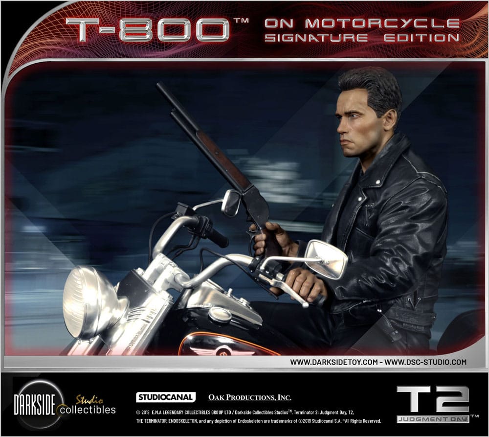 Terminator 2 Statue T-800 On Motorcycle Limited Signature Edition 70 cm
