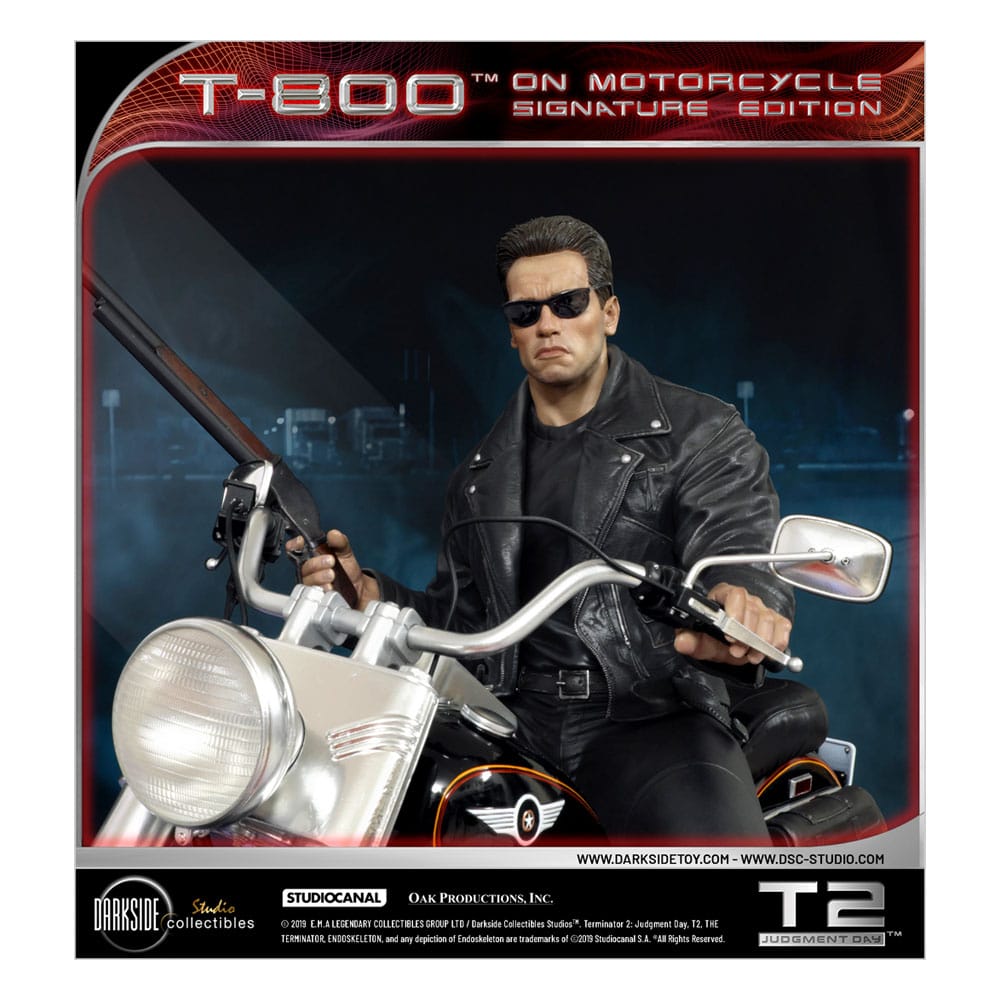 Terminator 2 Statue T-800 On Motorcycle Limited Signature Edition Exclusive 70 cm