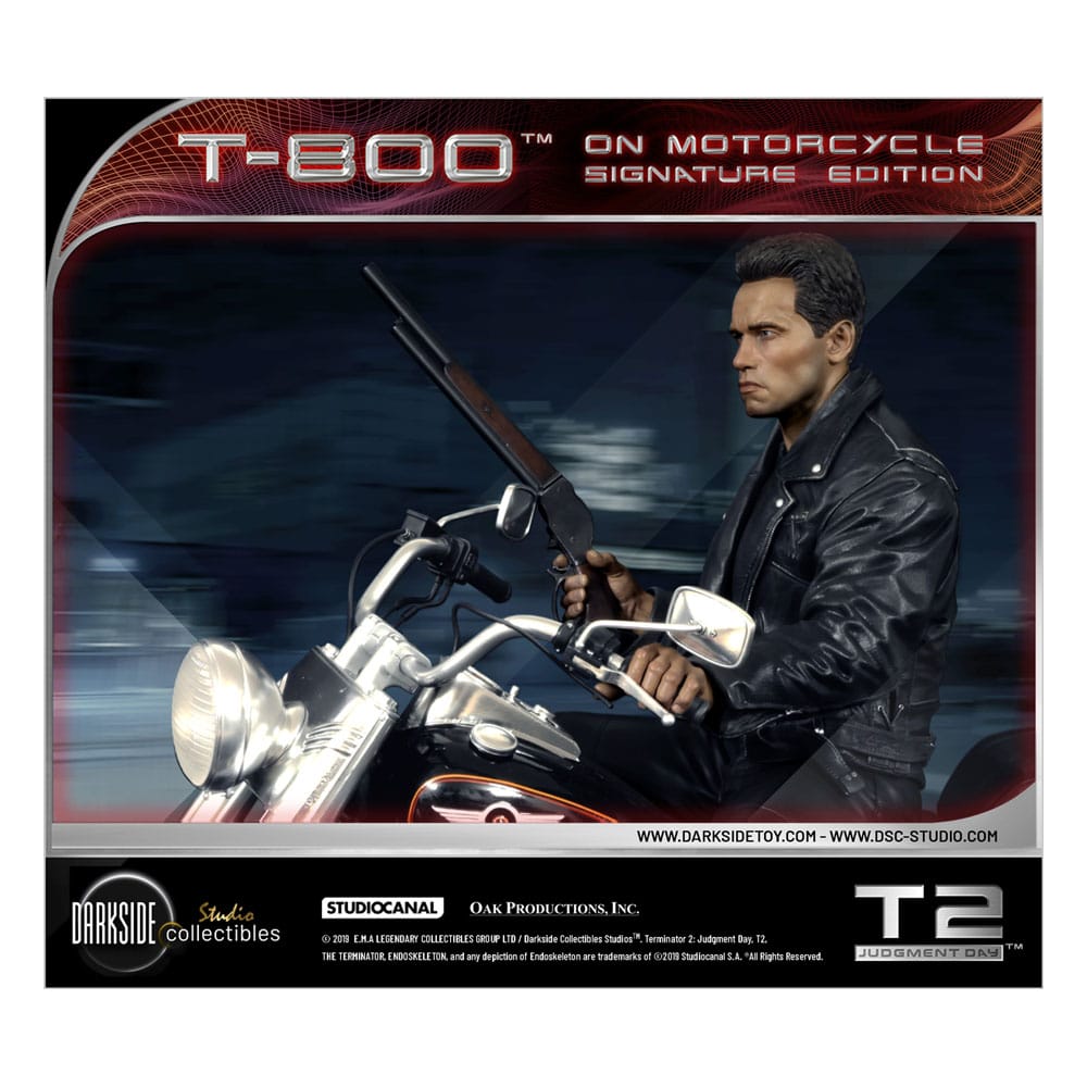 Terminator 2 Statue T-800 On Motorcycle Limited Signature Edition Exclusive 70 cm