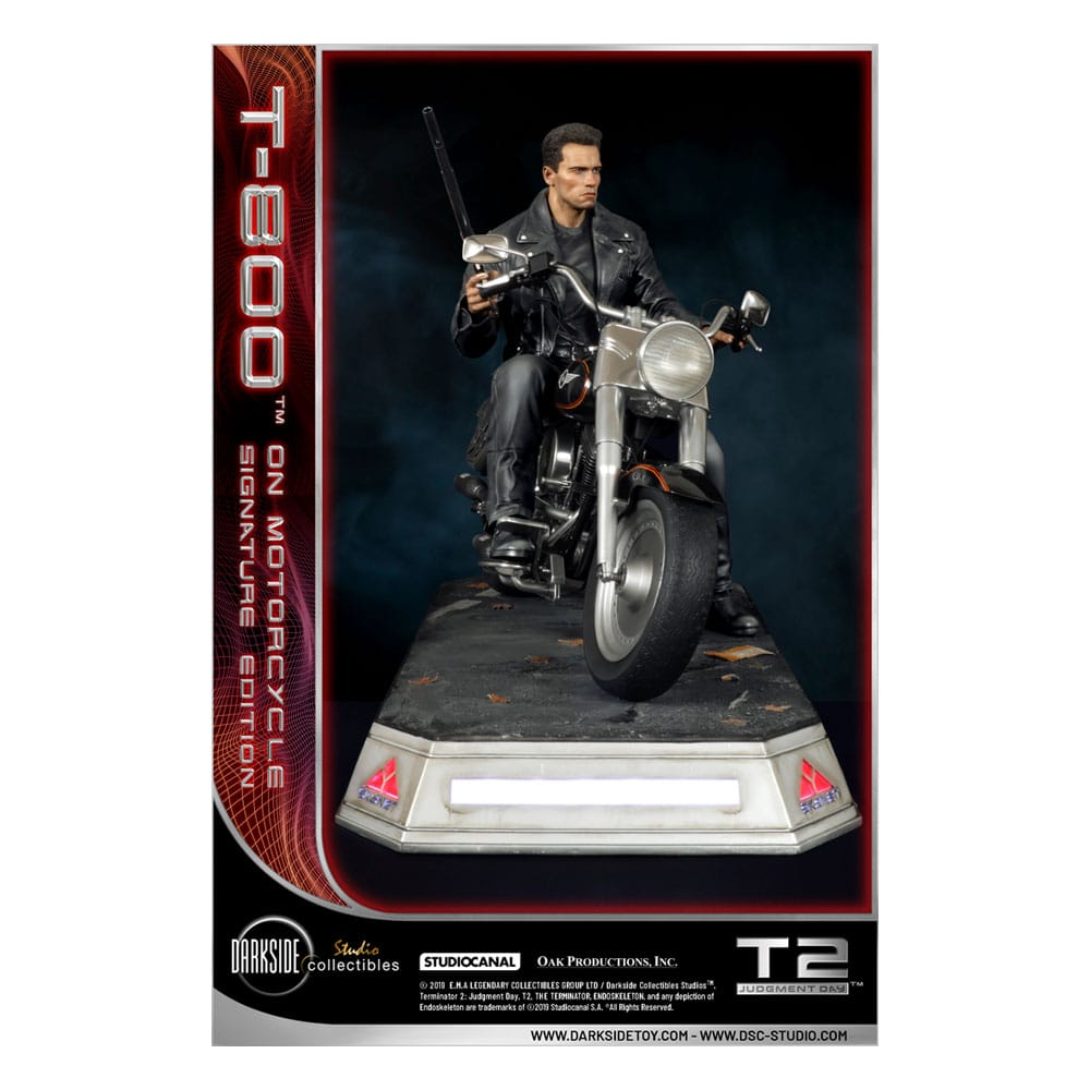 Terminator 2 Statue T-800 On Motorcycle Limited Signature Edition Exclusive 70 cm