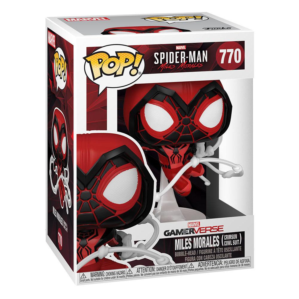 POP! di Spider-Man della Marvel Figura in vinile di Miles Morales, tuta rossa, 9 cm