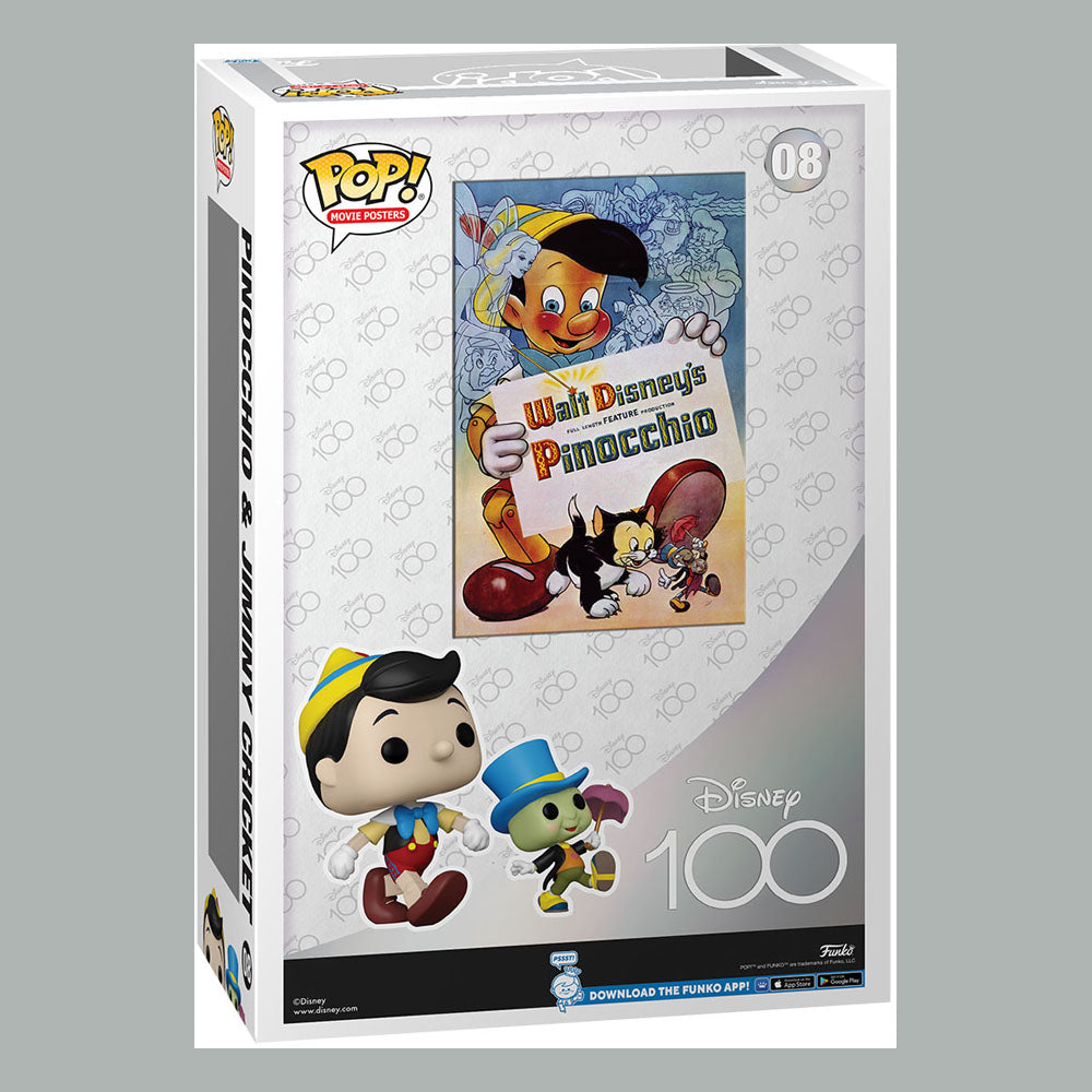 Disney's 100th Anniversary POP! Movie Poster & Figure Pinocchio 9 cm