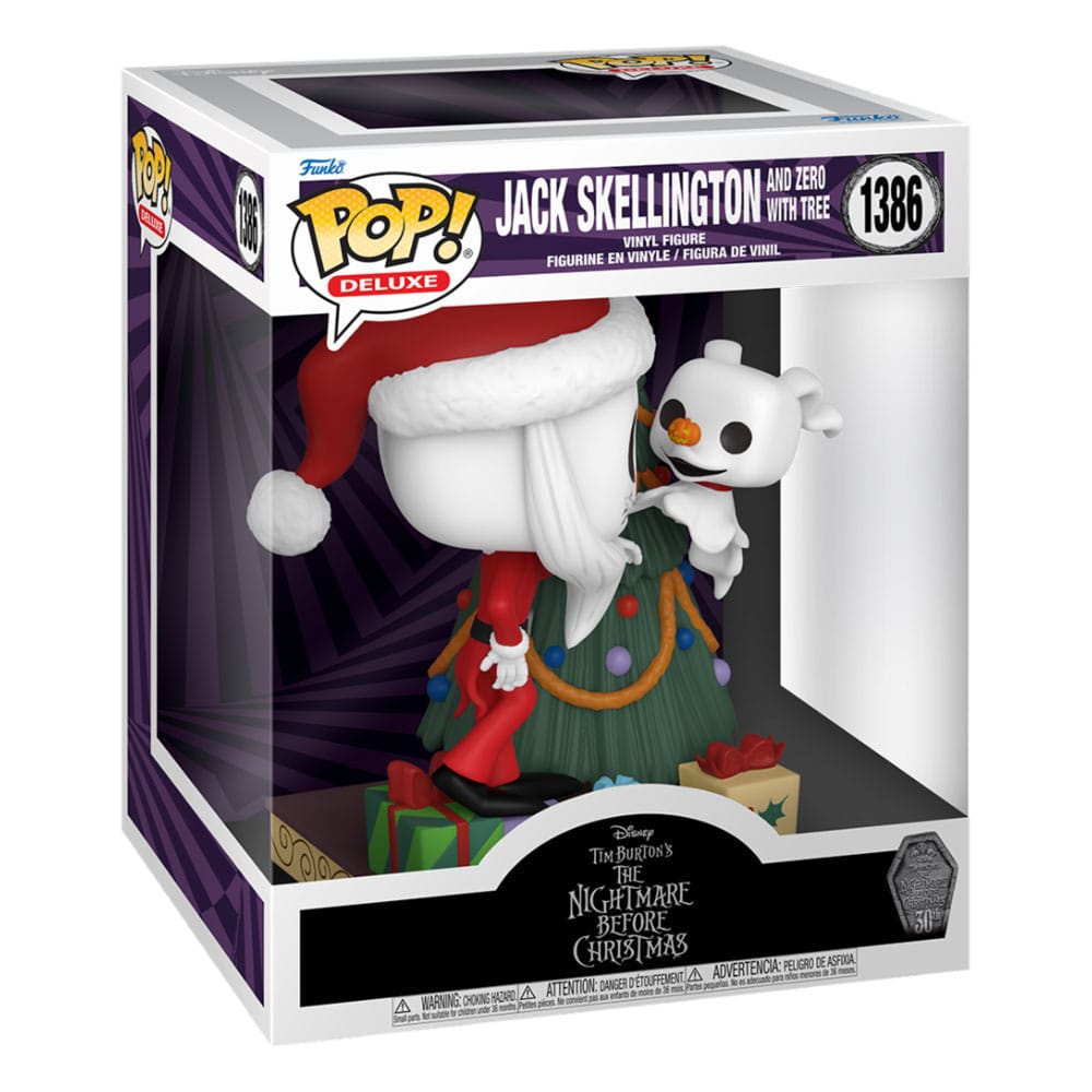 Nightmare before Christmas 30th POP! Deluxe Vinyl Figure Jack &amp; Zero w/Tree 9 cm