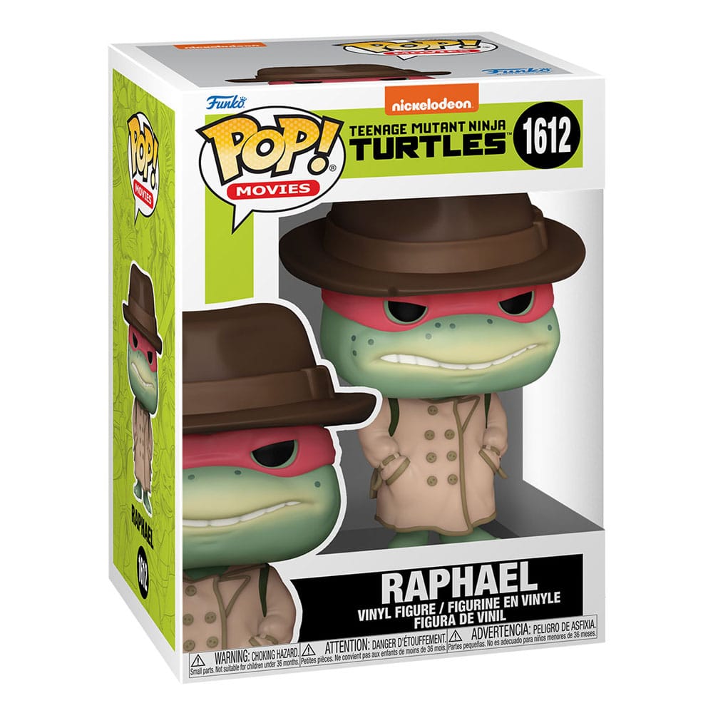 Le Tartarughe Ninja POP! Figura in vinile di Raffaello con cappotto e cappello, 9 cm
