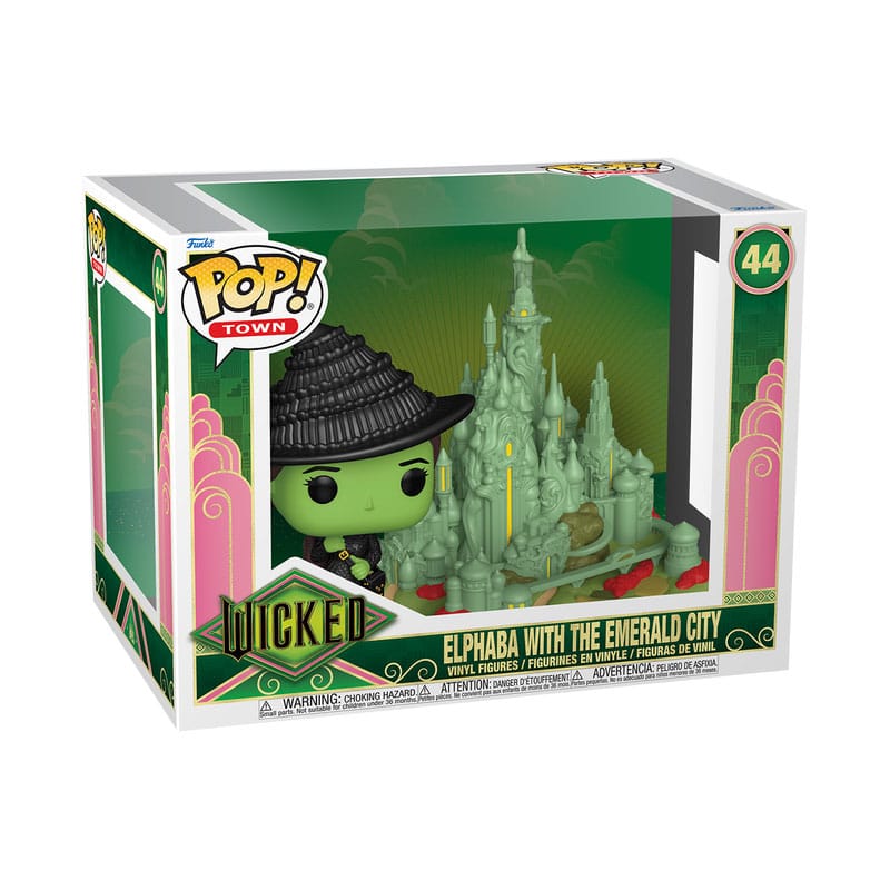POP malvagio! Figura in vinile Town Elphaba con la Città di Smeraldo 9 cm
