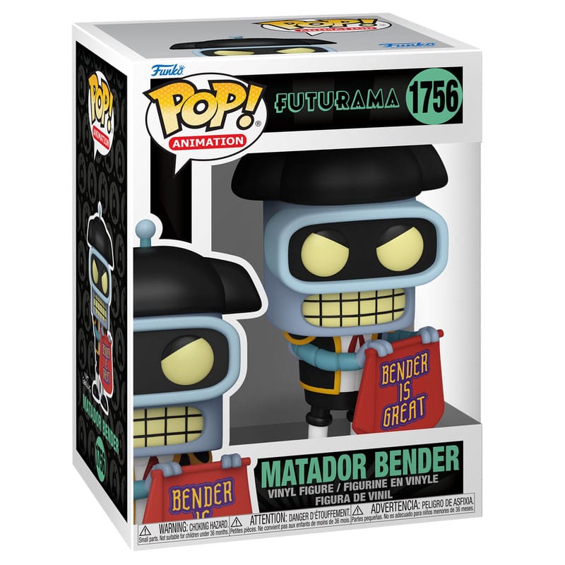 Futurama Pop! Figura in vinile di animazione Bender (Matador) 9 cm