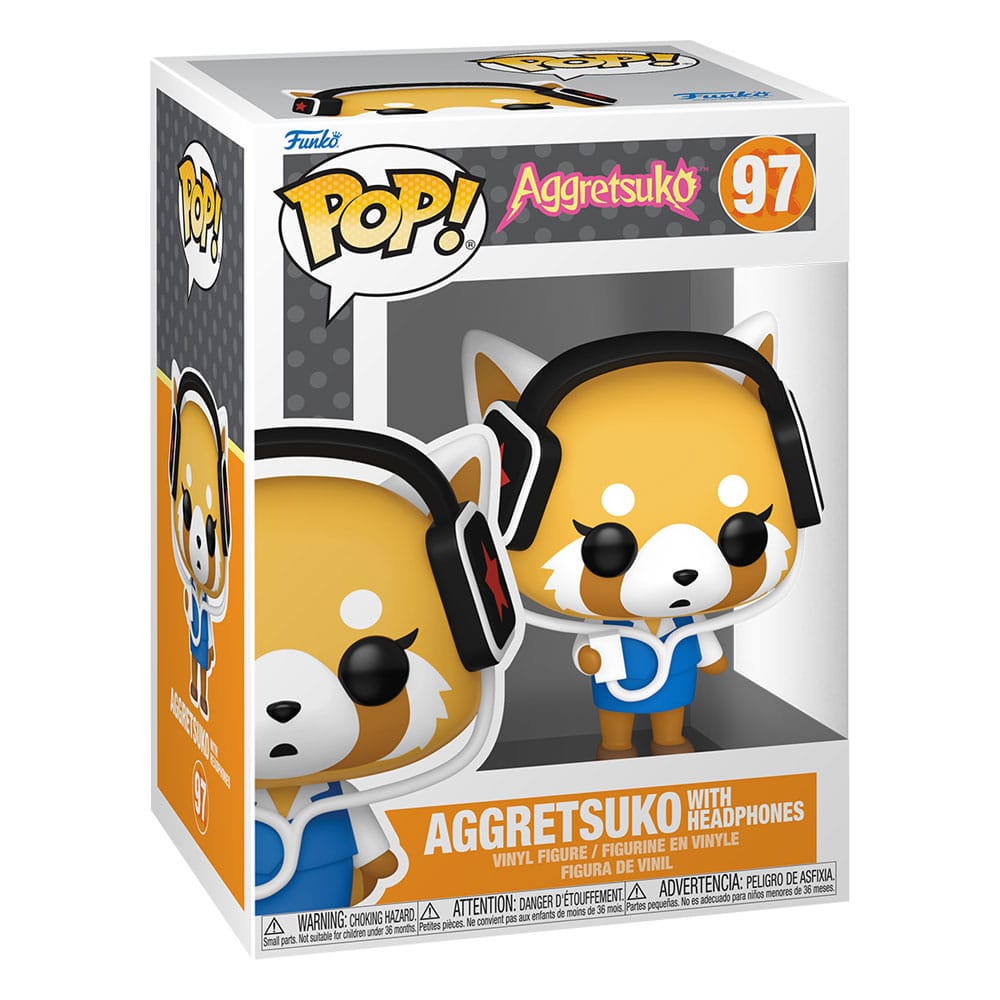 Sanrio POP! Figura in vinile di animazione Aggretsuko con cuffie 9 cm