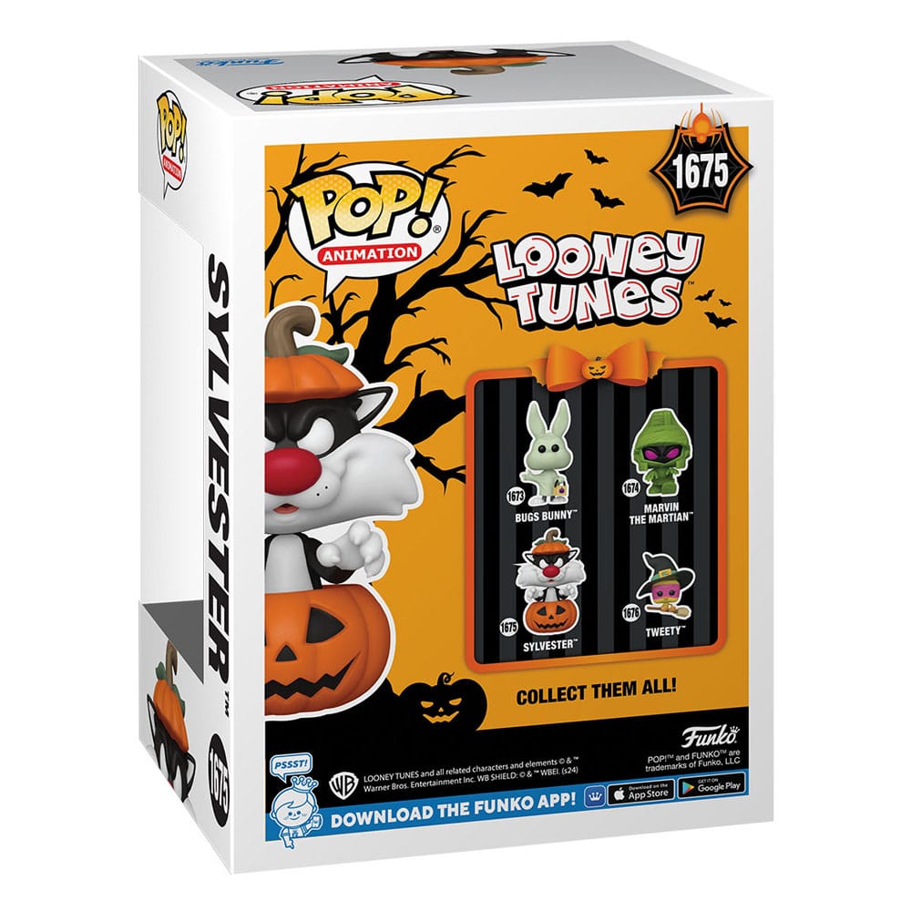 Looney Tunes POP! Figura in vinile televisiva di Halloween Sylvester con zucca 9 cm