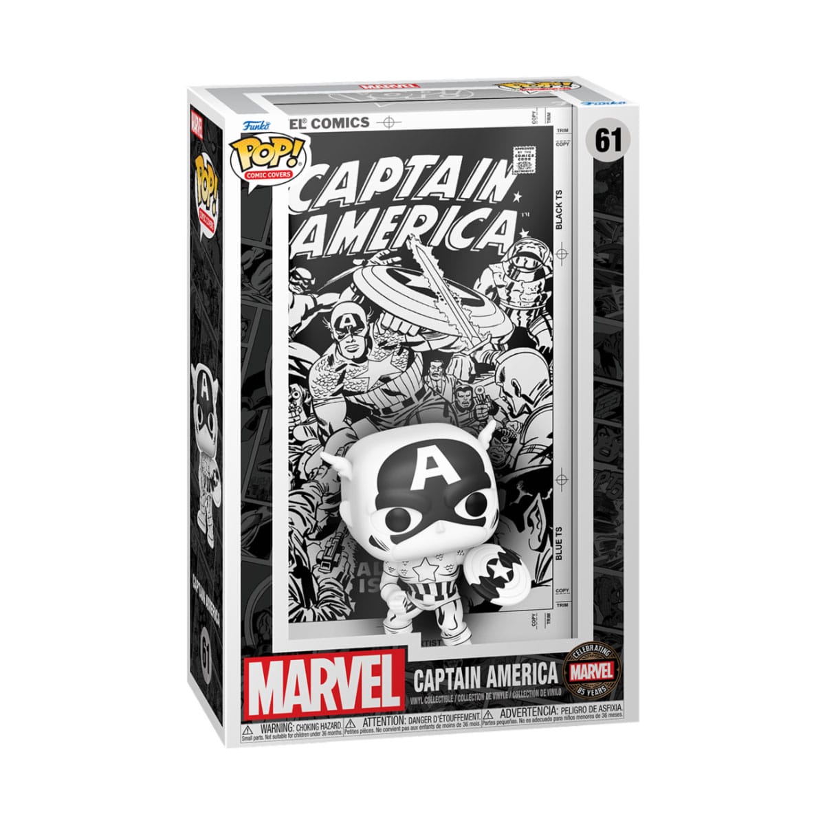 POP! per l'85° anniversario della Marvel Copertina del fumetto in vinile Capitan America 9 cm