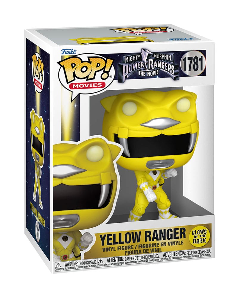 Mighty Morphin Power Rangers: The Movie POP! Movies Yellow Ranger Vinyl Figures (GITD) 9cm