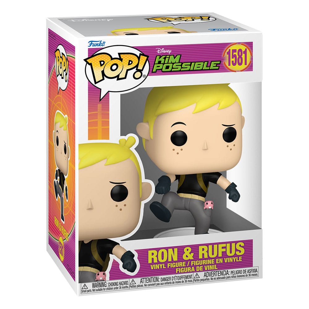 Kim Possible POP! Figura in vinile Ron con Rufus 9 cm