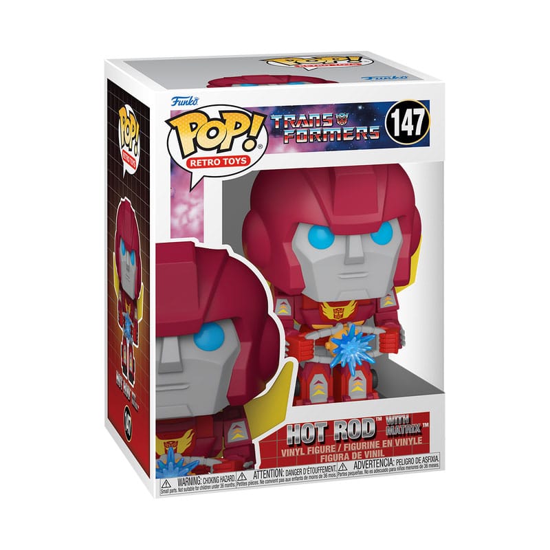 POP! della serie retrò Transformers Figura in vinile TV Hot Rod con Matrix 9 cm