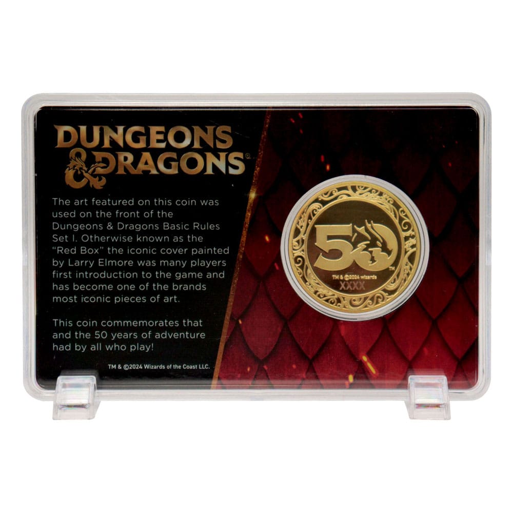 Dungeons & Dragons Collectable Coin 50th Anniversary with Color Print 24k Gold Plated Edition 4 cm