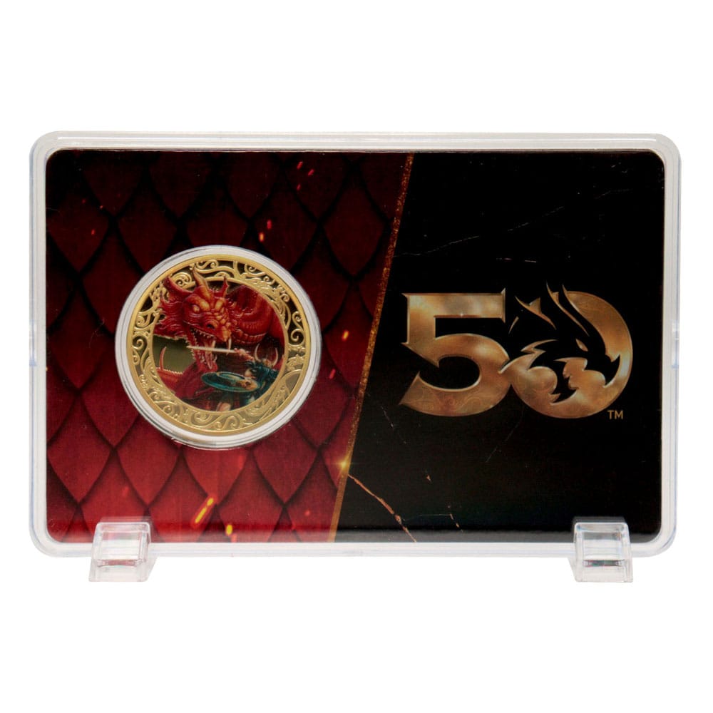 Dungeons & Dragons Collectable Coin 50th Anniversary with Color Print 24k Gold Plated Edition 4 cm