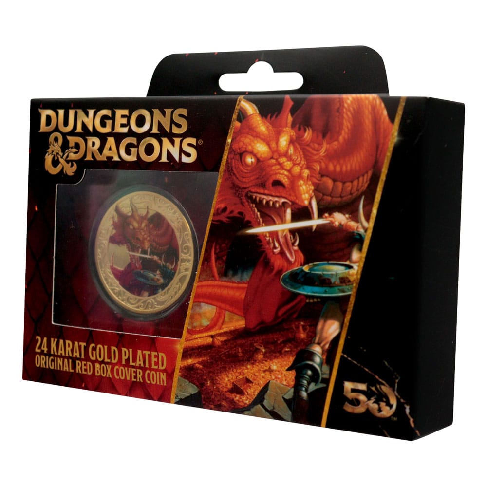 Dungeons & Dragons Collectable Coin 50th Anniversary with Color Print 24k Gold Plated Edition 4 cm