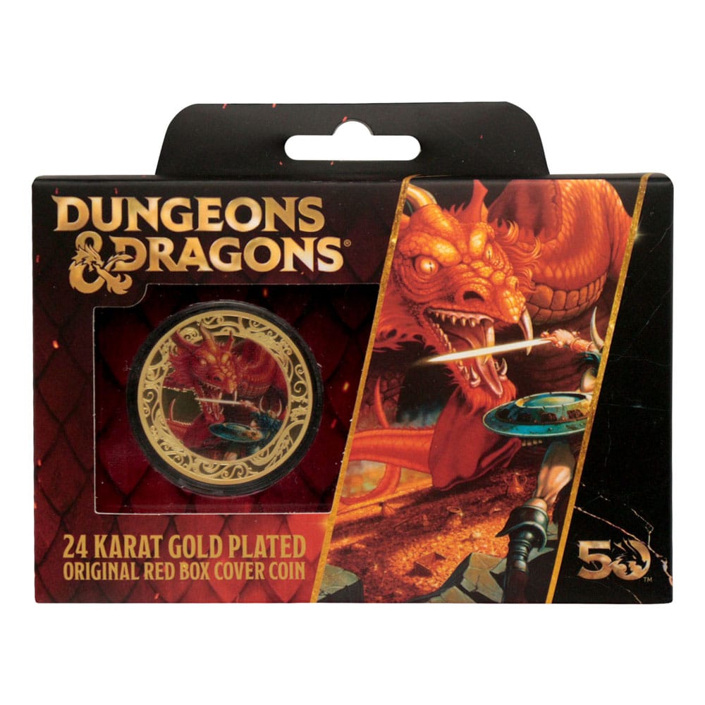 Dungeons & Dragons Collectable Coin 50th Anniversary with Color Print 24k Gold Plated Edition 4 cm