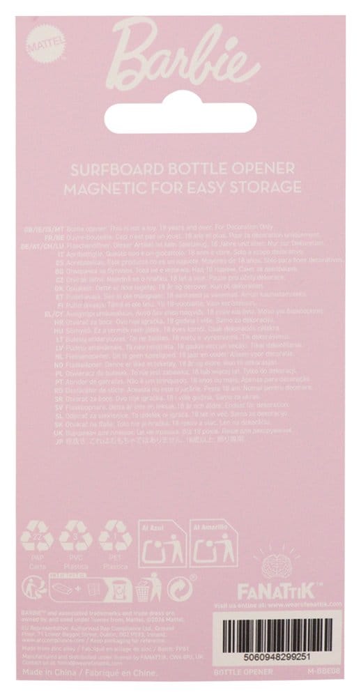 Barbie Bottle Opener Surfboard Magnetic