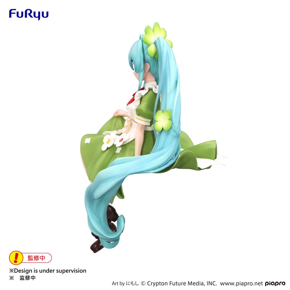 Statua in PVC di Hatsune Miku Noodle Stopper, fata dei fiori, trifoglio, 15 cm