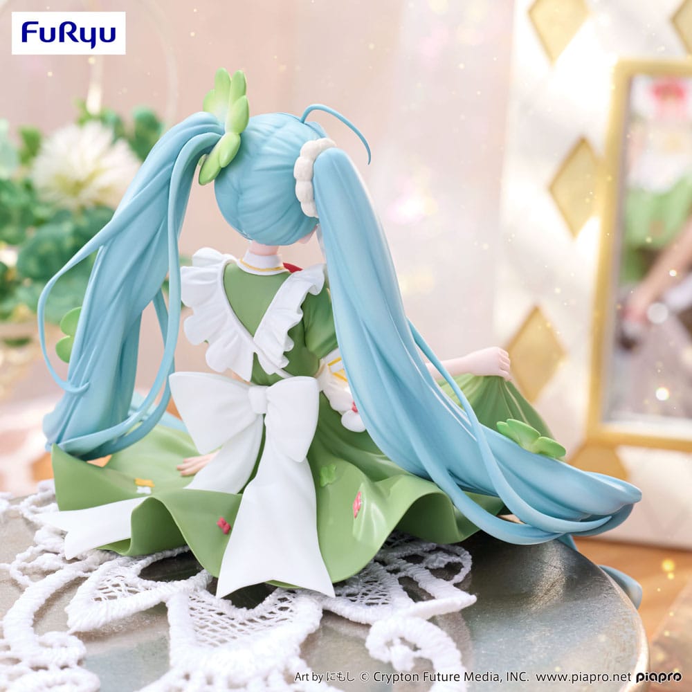 Statua in PVC di Hatsune Miku Noodle Stopper, fata dei fiori, trifoglio, 15 cm